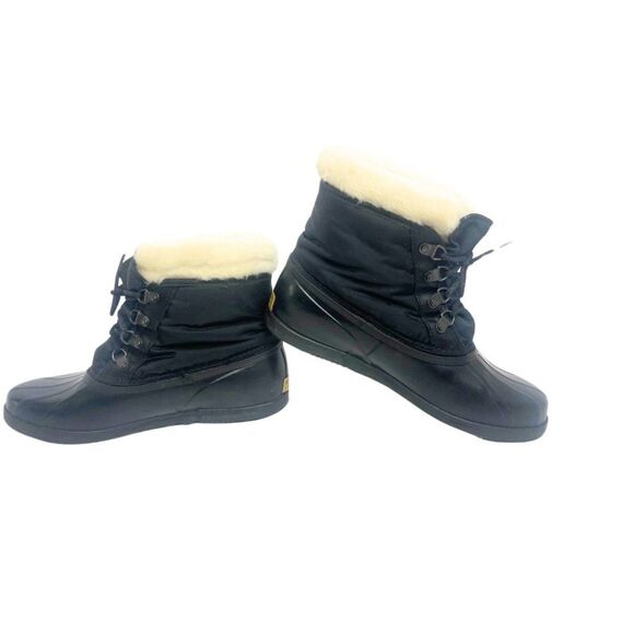 Winter Black Lace up Warm Lined Waterproof Boots  Size 10 - Picture 1 of 10